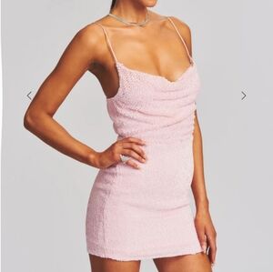 Retrofete Pink Spaghetti Strap Mini Dress